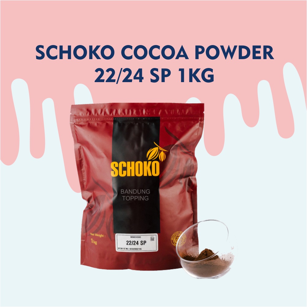 Schoko Cocoa Powder 22/24 SP 1kg Coklat Bubuk Murni HIgh Fat