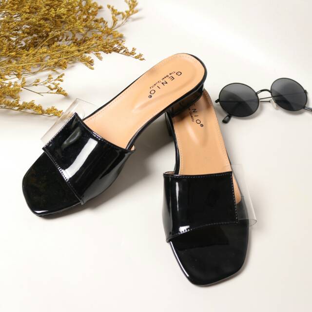 Sandal Wanita 3 Cm Mika Transparant Genio | Heels Mika Bening