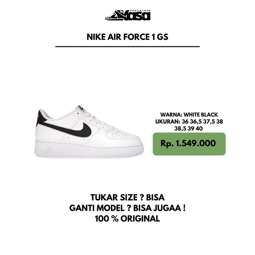 nike air force 1 low junior white and black