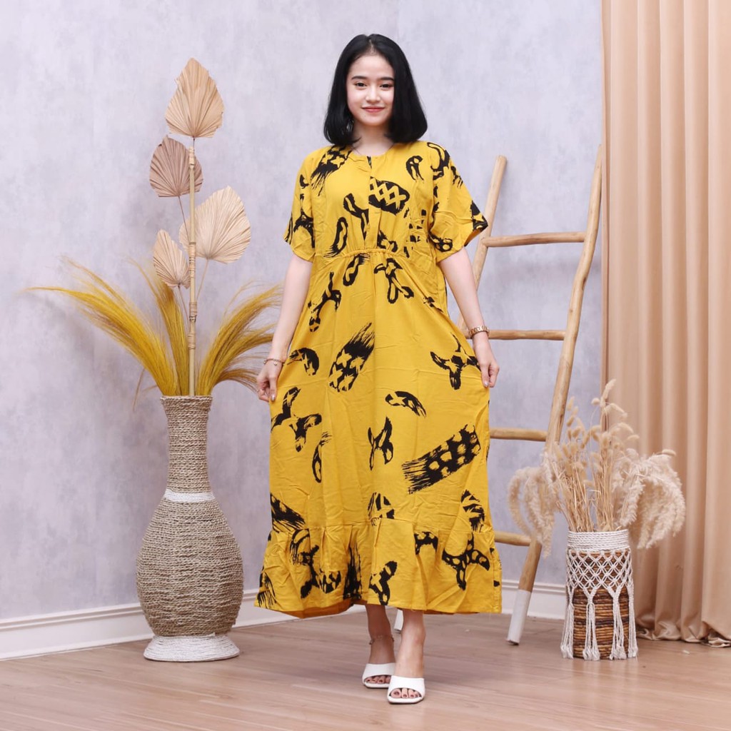 Long Dress Wanita Semata kaki LD 115 Resleting Depan