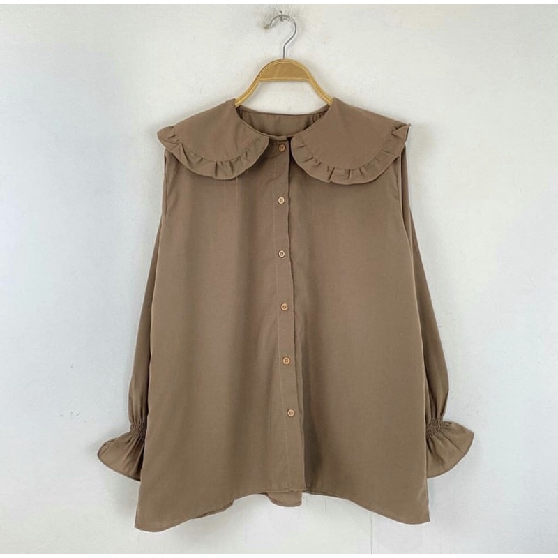 ANDREA BLOUSE / MELDA BLOUSE / BLOUSE KERAH RENDA KOREA / BLOUSE KOREA STYLE / KEMEJA BASIC POLOS