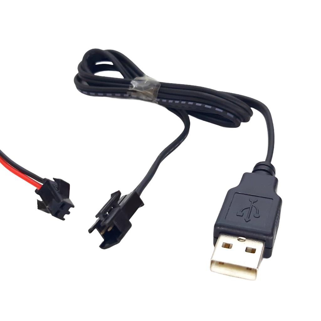 Kabel Cas Mobil RC Model USB Soket Hitam 2Pin Panjang Kabel 50Cm