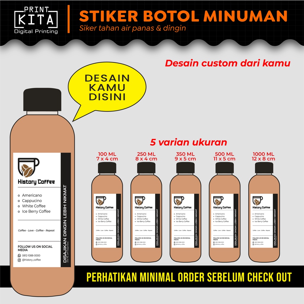 Stiker Label Botol Kopi Gratis Desain Label 2880