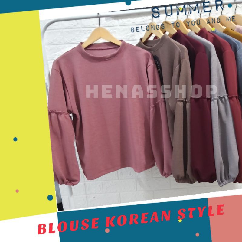 BLOUSE WANITA KOREAN STYLE BLOUSE KOREA BLOUSE LENGAN PANJANG H03