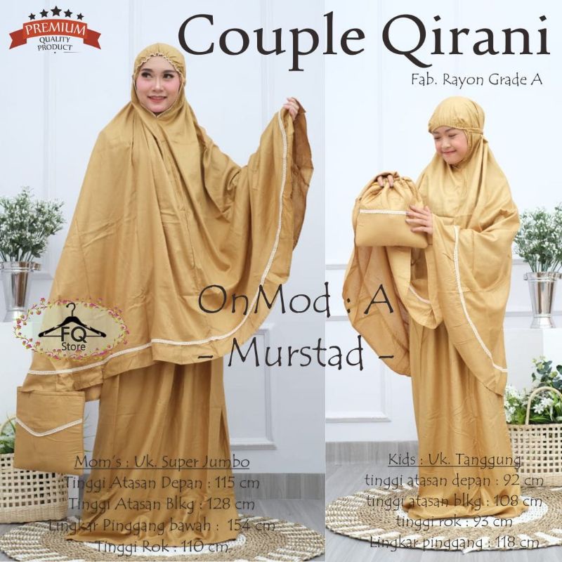 MUKENA COUPLE IBU DAN ANAK QIRANI MOM AND KIDS