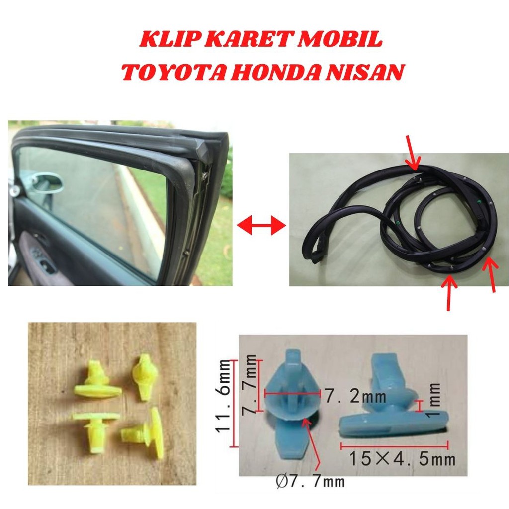 KLIP KARET PINTU MOBIL TOYOTA HONDA NISAN AVANZA XENIA CALYA AGYA ORIGINAL
