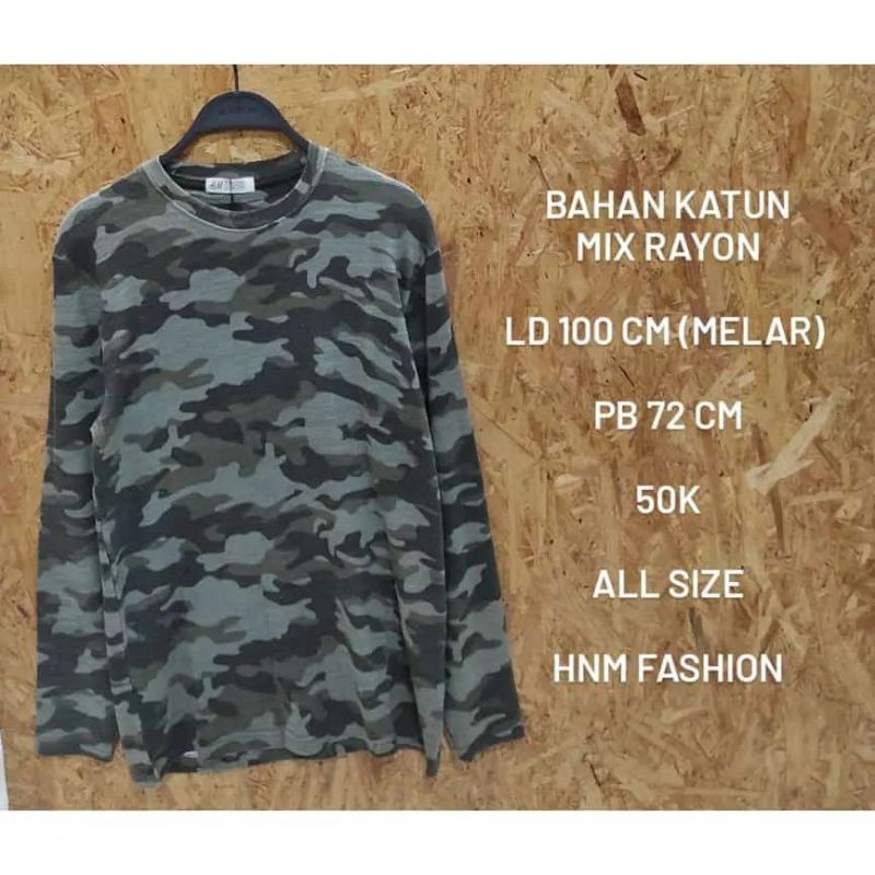 t-shirt panjang army hijau
