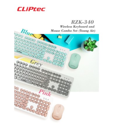 Keyboard mouse cliptec wireless membrane set bundle 1200dpi 104 key classic young air rzk340 rzk-340