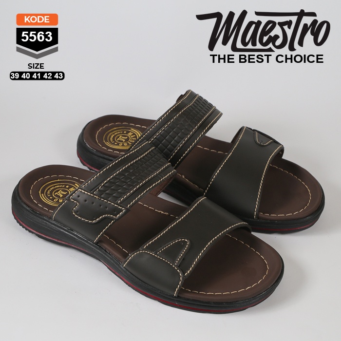 Sandal pria terbaru kekinian sendal slide cowok slop laki laki casual karet kulit dewasa selop simpel murah hitam coklat tan mocca