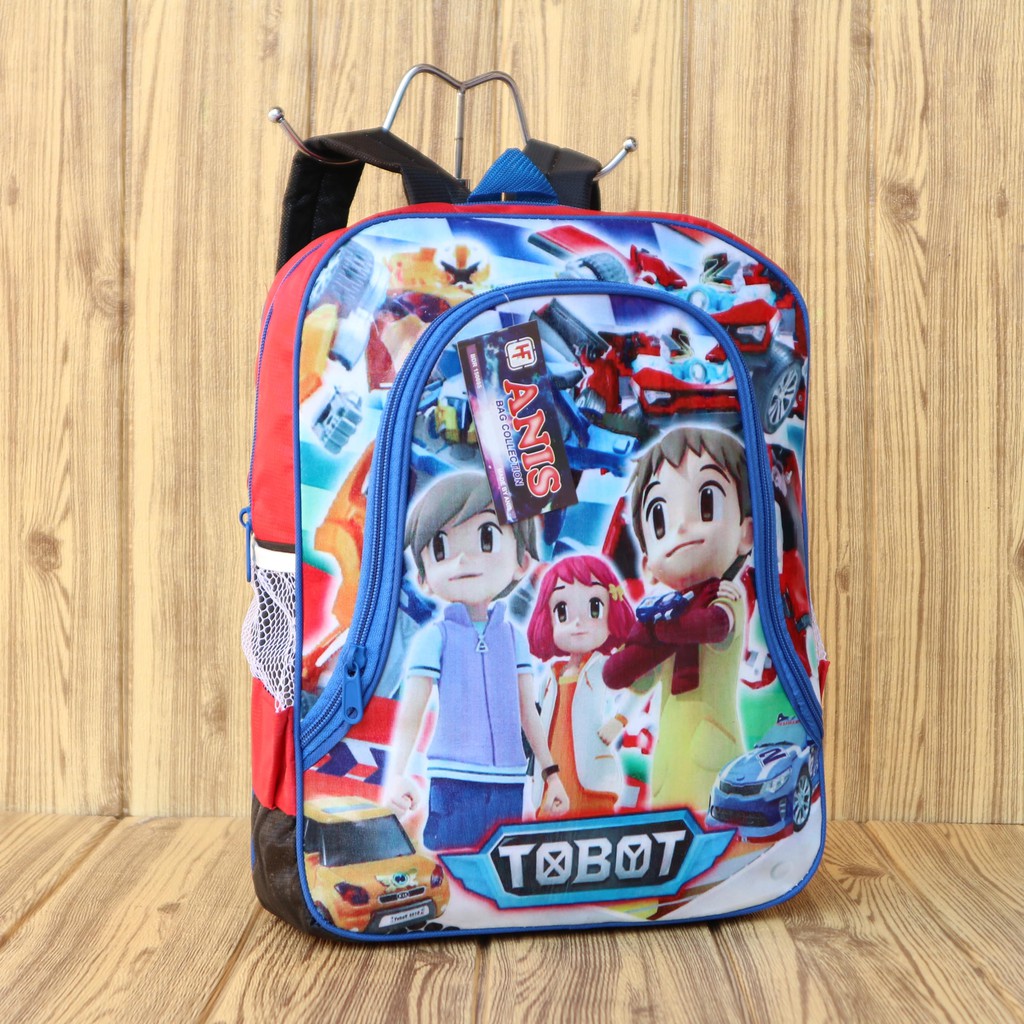 Tas Ransel Gendong Anak Cowok Motif Tobot Merah Mika Original Murah Berkualitas Kekinian Awet Trendy