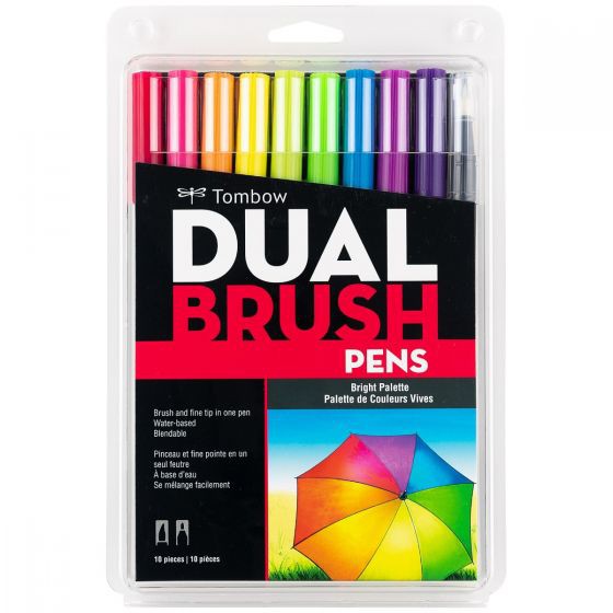 

TOMBOW DUAL BRUSH PEN SET 10 COLORS - BRIGHT