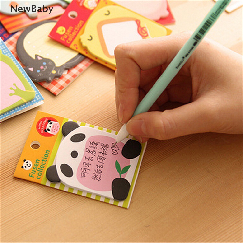 NewBaby 8Pcs Animal Cat Panda Cute Kawaii Sticky Notes Memo Pad School Supplies Hot Sale ID