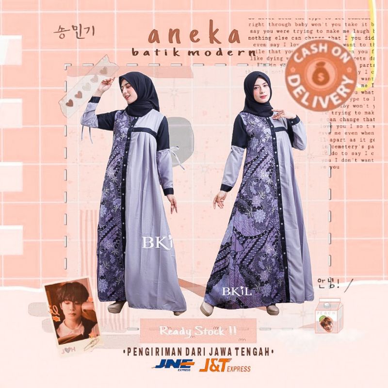 MAXI MAXY DRESS GAMIS BATIK CEWEK MODIS MODERN STYLISH BIG SIZE JUMBO CASUAL PESTA KONDANGAN LEBARAN