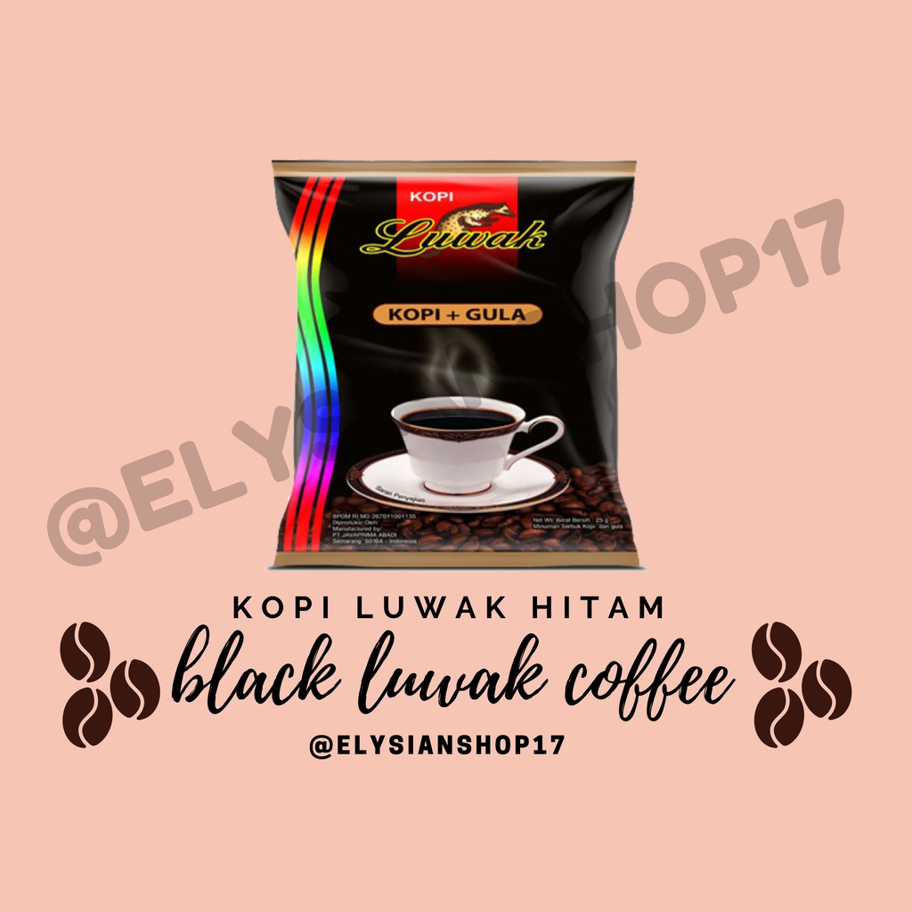 

Kopi Luwak Plus Gula Black Coffee / Kopi Hitam Luwak 1 Sachet