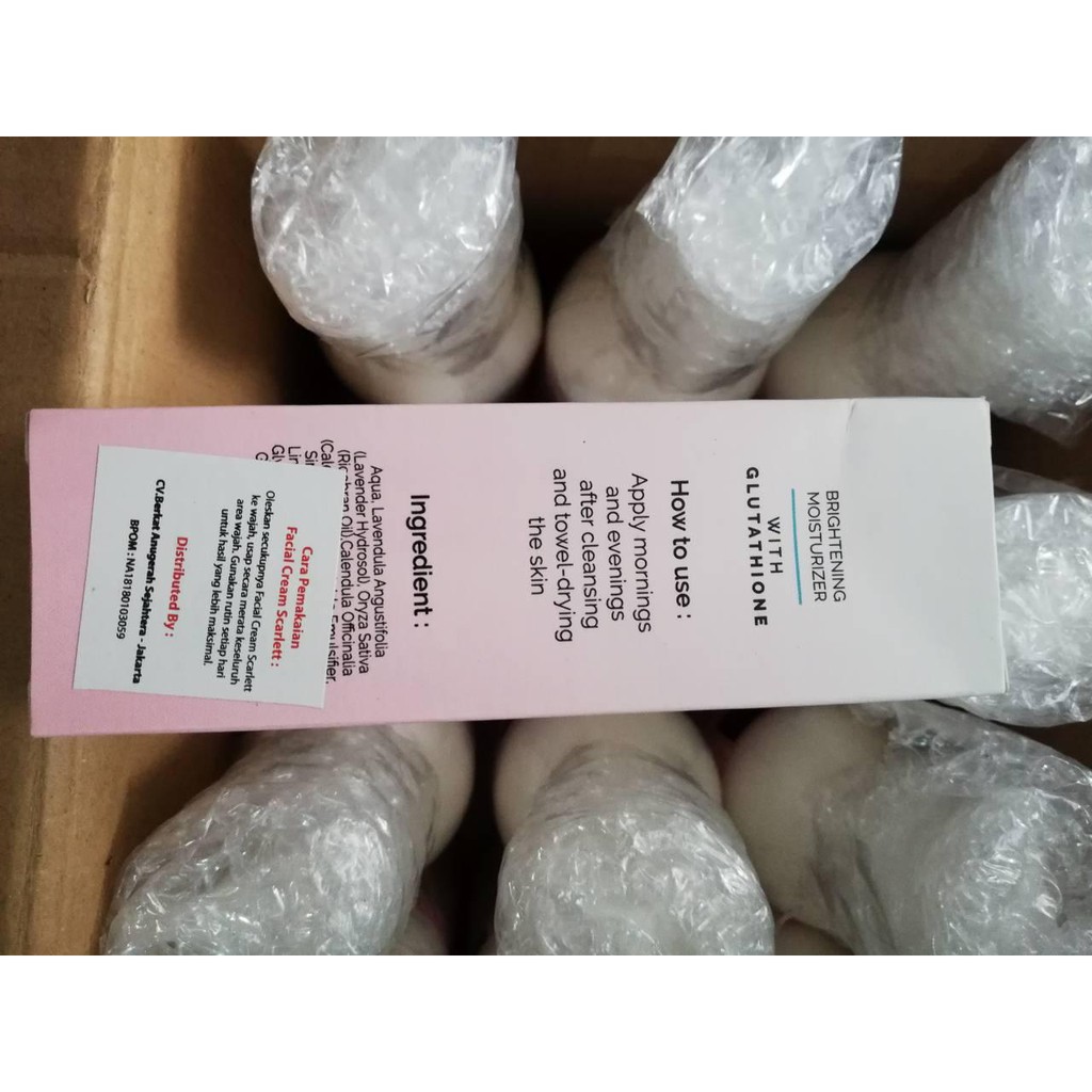 scarlett whitening brightening moisturizer