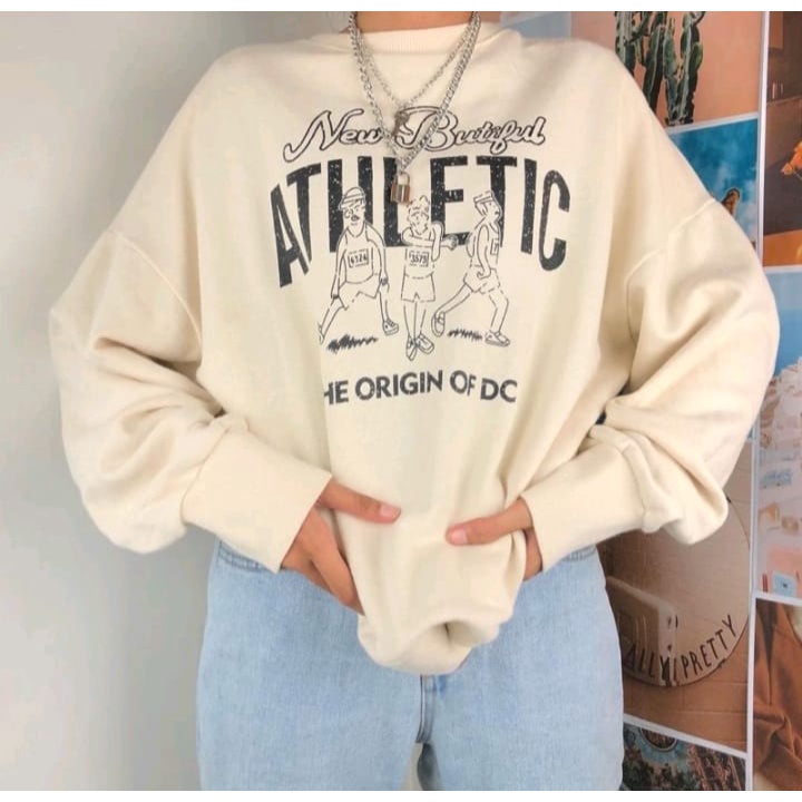 ATHLETIC SWEATER OVERSIZE OBLONG WANITA