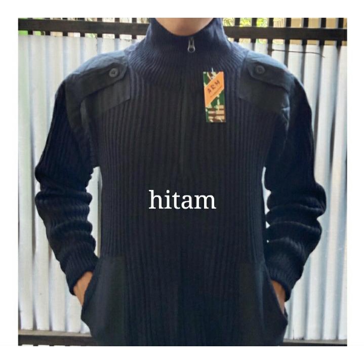 Sweater Pria Hitam Polos - Sweater Korea Pria - Sweater Hitam