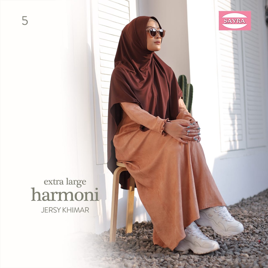 Jilbab Instan Bergo Harmoni Large & XL Jersy Khimar Ori Sayra SAYRA1-COKTU -XL