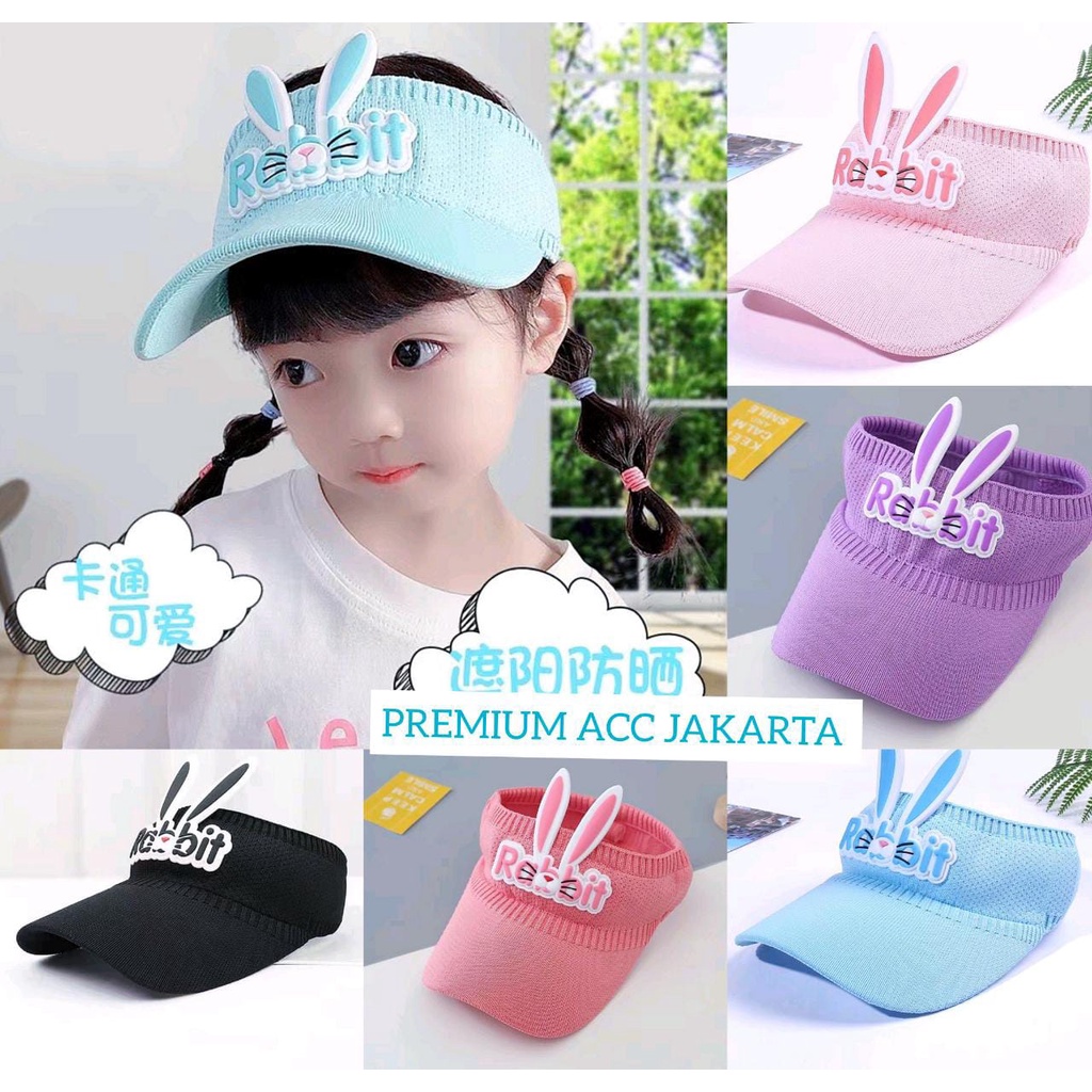 Topi Anak Motif Rabbit / Topi Anak Karakter / Topi Anak Kelinci / Topi Golf Senam Import