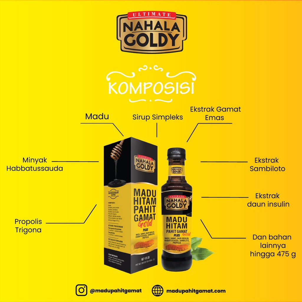 Madu Hitam Pahit Gamat Nahala Goldy Indonesia