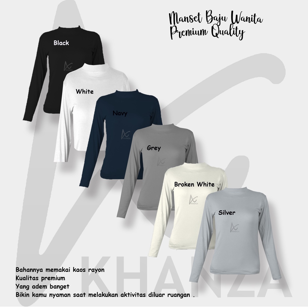 Baju Manset Premium Basic Rayon Turtle neck, Rayon Premium, kaos manset, manset adem banget