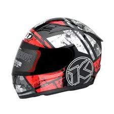 KYT HELM R10 #3++| BLACK WHITE RED FLO | +VISOR IRIDIUM +SPOILER R10