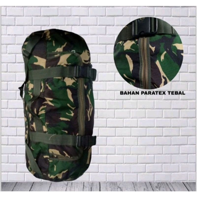 Tas slempang loreng Jumbo60L/Tas penyesak TNI/Tas pendidikan/Tas pakaian/Tas loreng TNI