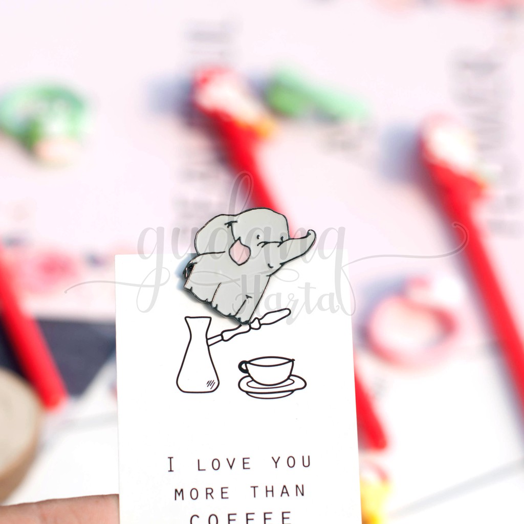 Pin Grey Elephent Bros Unik Cantik Murah Pin Lucu Simple GH 208700