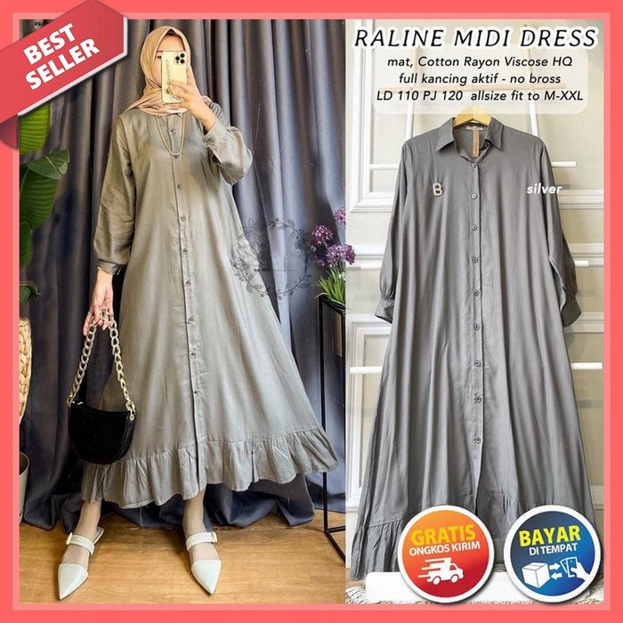Gamis Adelina Gown Bruklat Lace Import Mix Ceruty Armani Wanita Dewasa Terbaru Dress Maxy Muslimah G