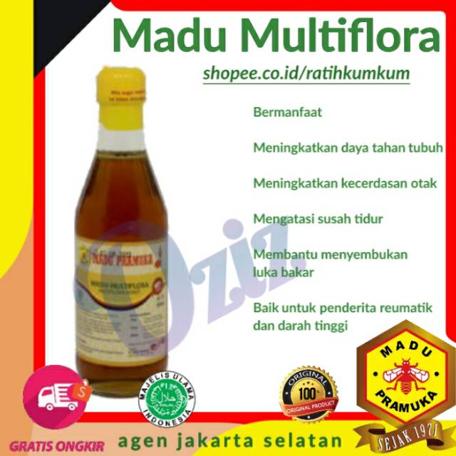 

Madu Multiflora Pramuka 350ml original asli suplemen alami agen jaksel