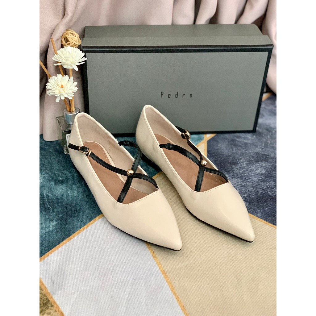 [7.7 Boombastis Sale⚡] - SEPATU WANITA PS075 CROSSLINE STRAP FLAT SHOES PREMIUM IMPORT