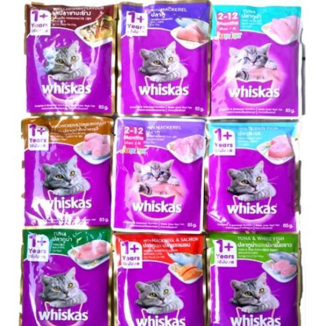 Whiskas pouch/whiskas sachet/makanan kucing basah whiskas