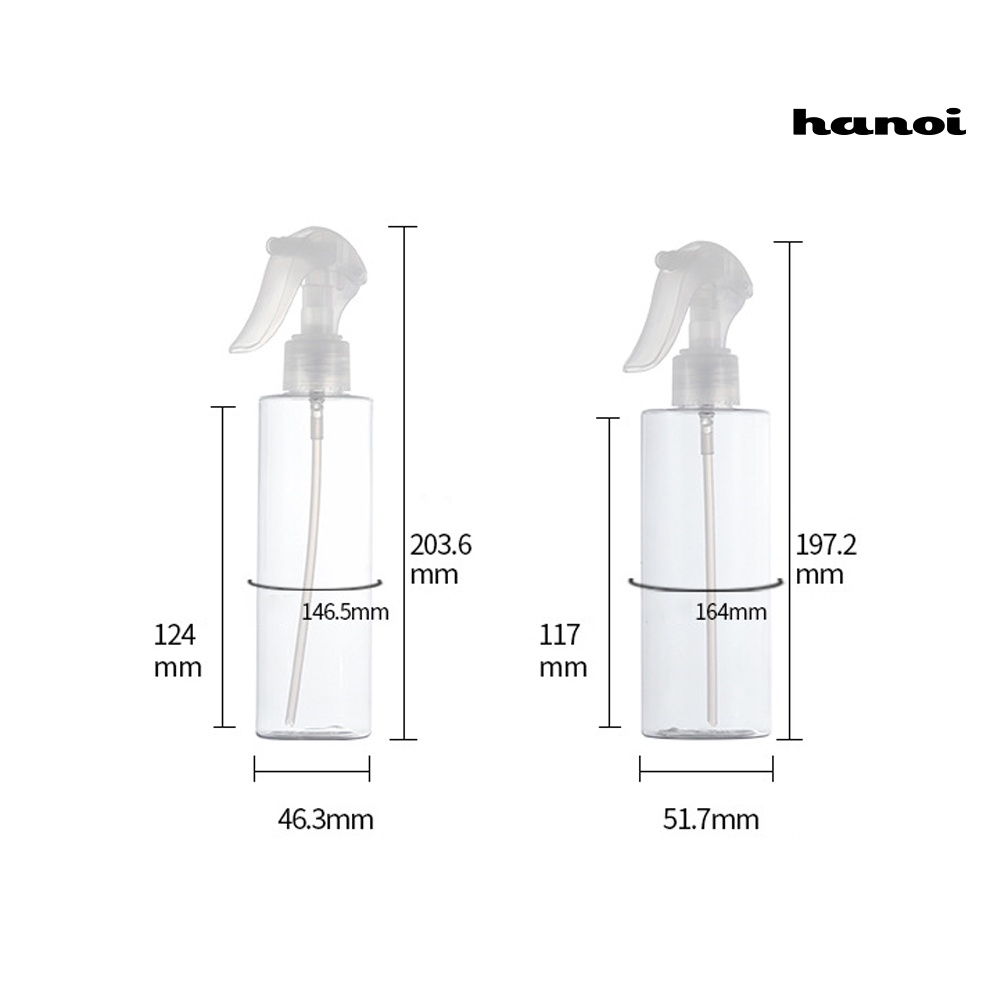 HQTM_100ml/120ml/150ml/200ml/250ml Empty Transparent Watering Trigger Plastic Spray Bottle