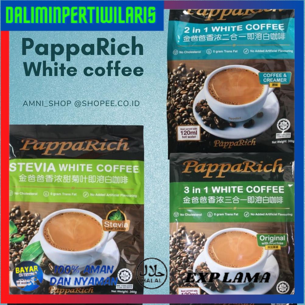 

( BISA COD ) PAPPARICH White Coffee Malaysia 12sachet x 25-30gram CUCI GUDANG [Kode 1|Kode 2|Kode