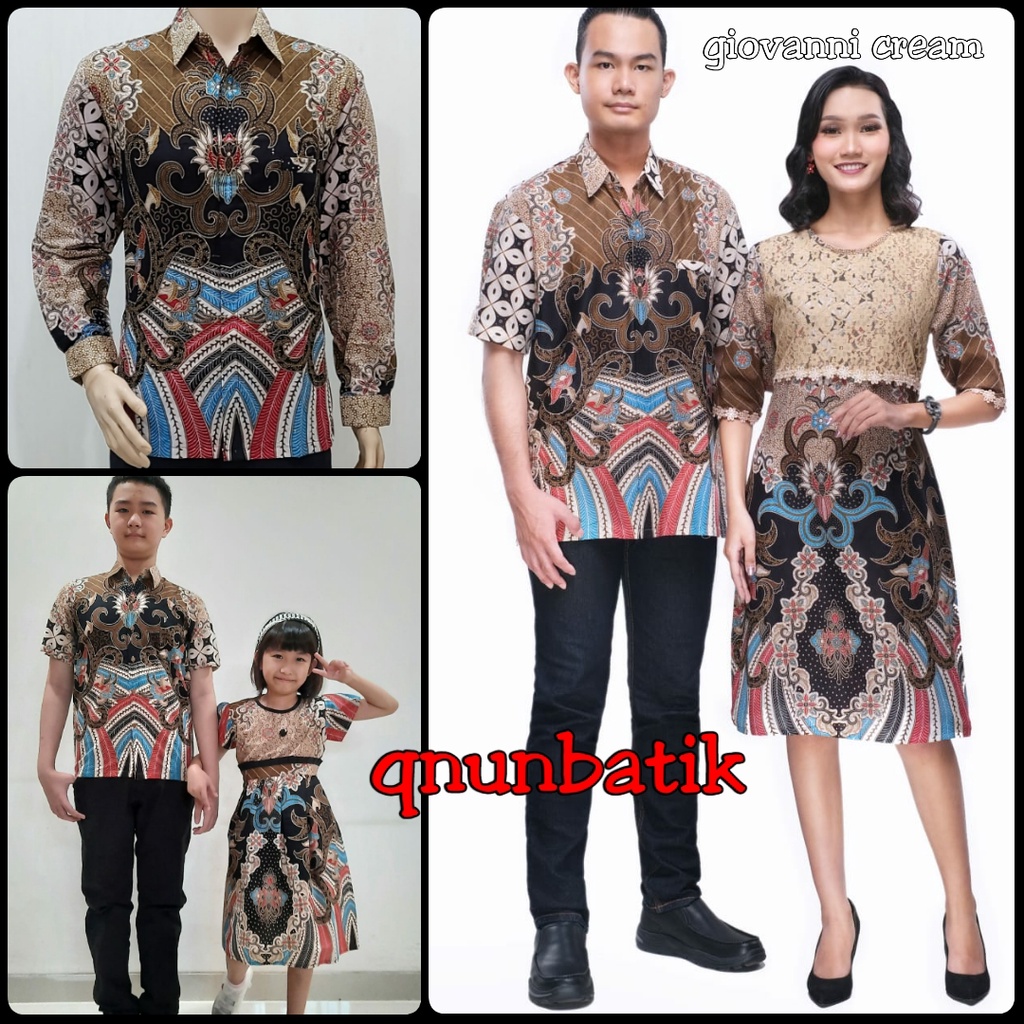 COUPLE CANTIK • COUPLE TERBARU • Couple Batik Keluarga •batik kondangan BATIK FAMILY GIOVANNI CREAM