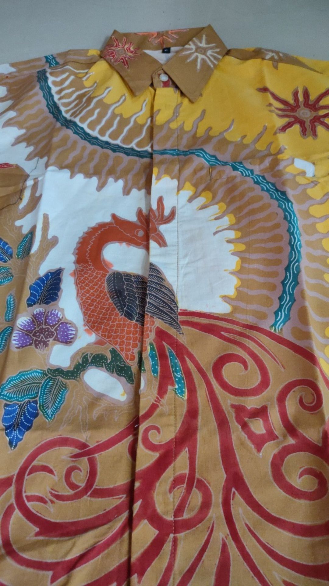 S M L Xl Xxl Kemeja Batik Tulis Pria Berlapis Furing Trikot Lengan Pendek Motif K012 Handmade