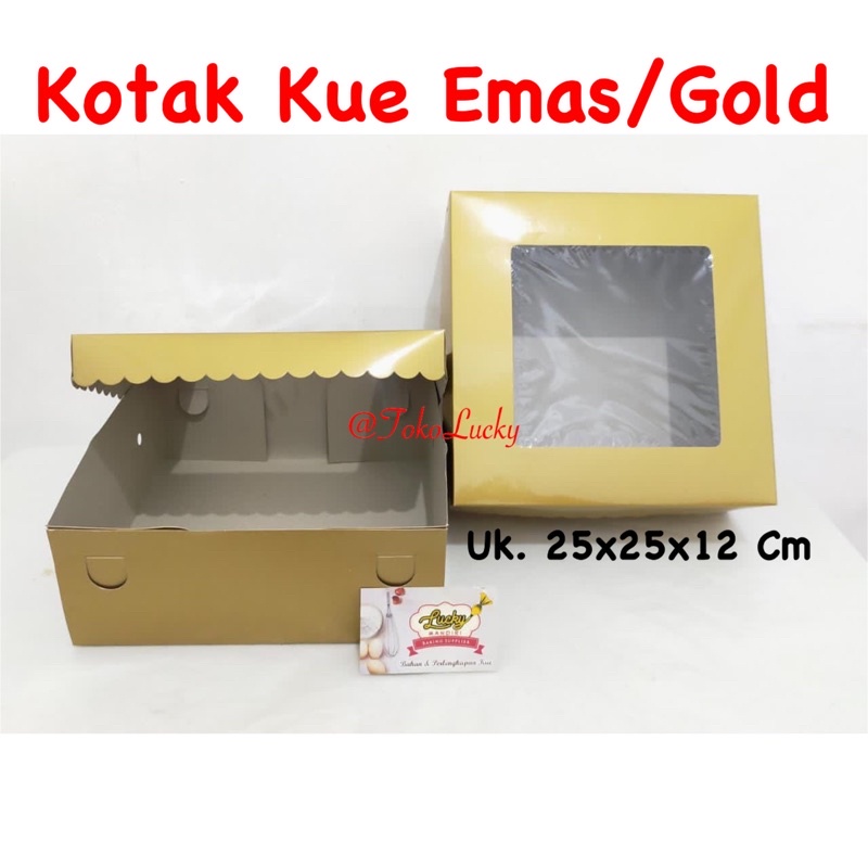

Kotak Kue Emas/Gold Ukuran 25x25x9.5cm/ Box Kue Gold Ukuran 25x25x9.5Cm