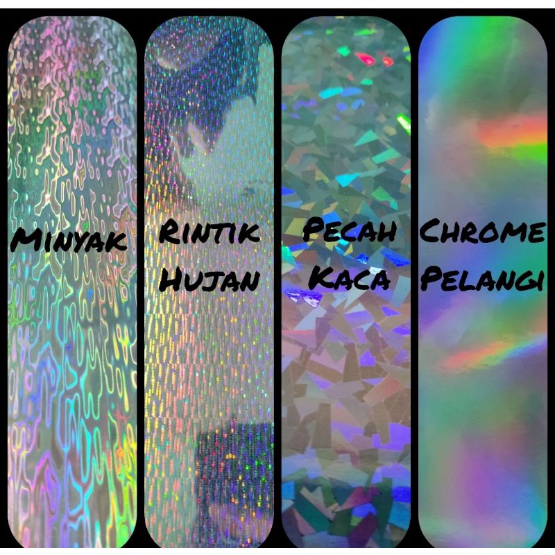 Stiker Hologram Sticker Tipis Kuat untuk Jig dan Lure 10cm x 100cm