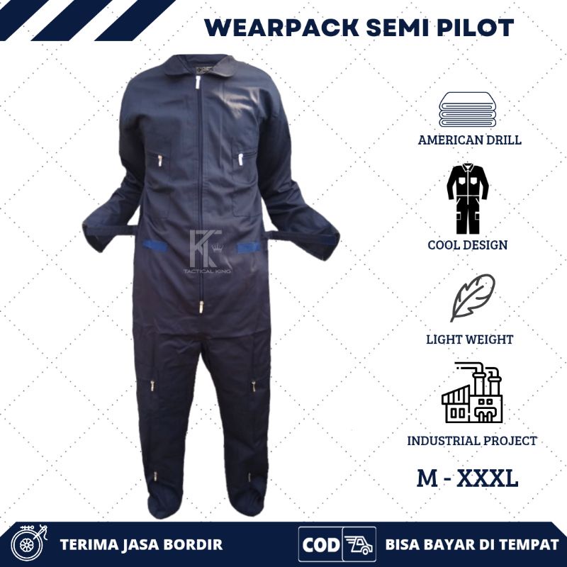 COD wearpack Safety Ojak/ Baju bahan American dril /wearpack coverall/ Seragam Kerja Proyek