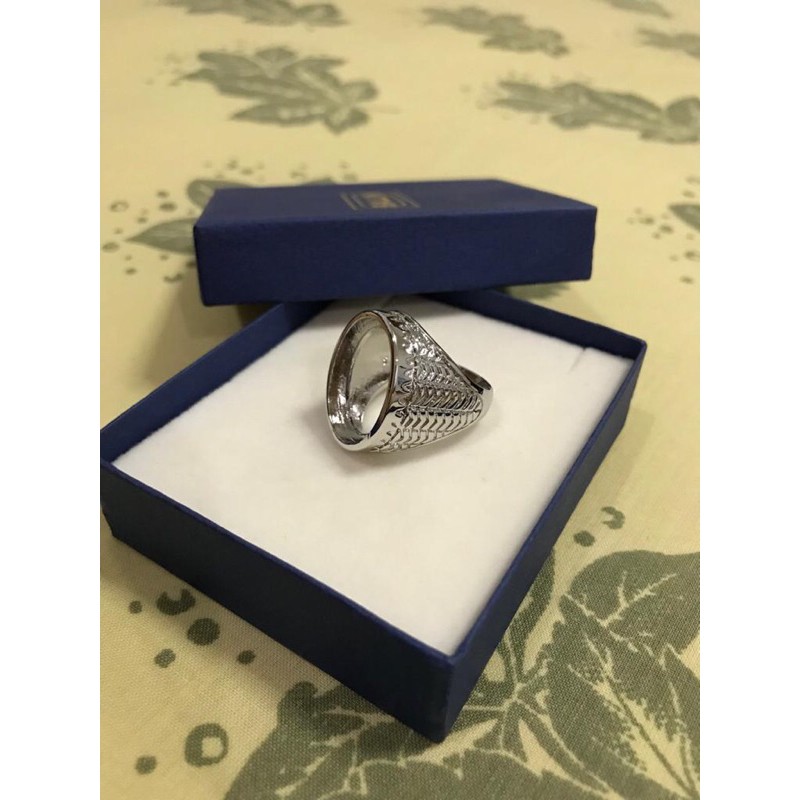 Kerangka/Rangka/Cangkang Cincin Pria Model Arrow warna Putih/Silver
