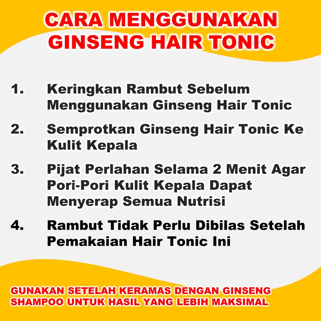 Hair Tonic Rontok Parah Dan Ketombe Penumbuh Rambut Ginseng Ampuh BPOM 250 ml B2Q