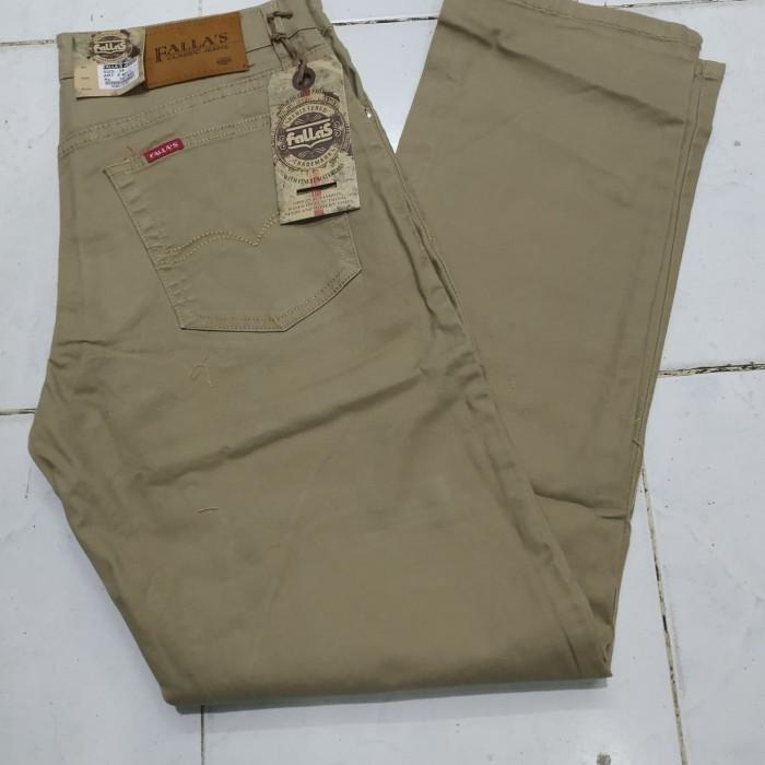 Celana Celana Kanvas Katun Bahan Stretch Warna Cream Fallas Original 28-38