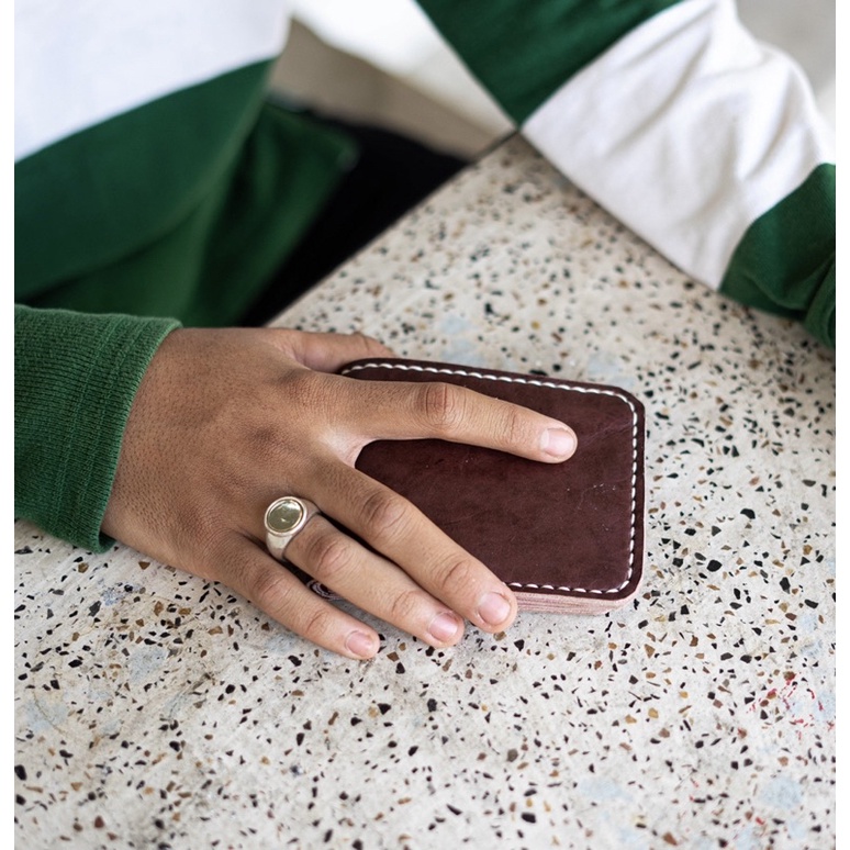 Dompet Kulit / Dompet Kulit Asli / Dompet Kulit Handmade / Nabati Bifold Dark Brown Wallet - Handmad