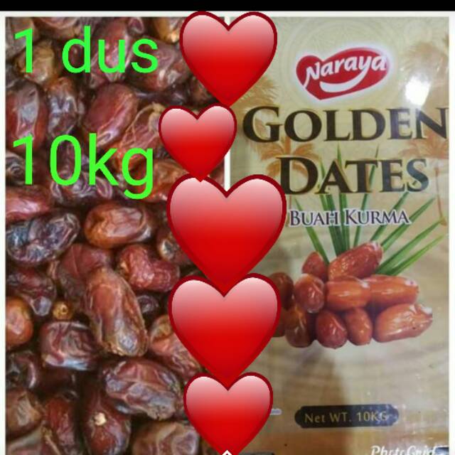 

Kurma mesir-golden dates-1dus/10kg-tebal-manis-legit-banyak khasiat-snack enak-makanan ringan