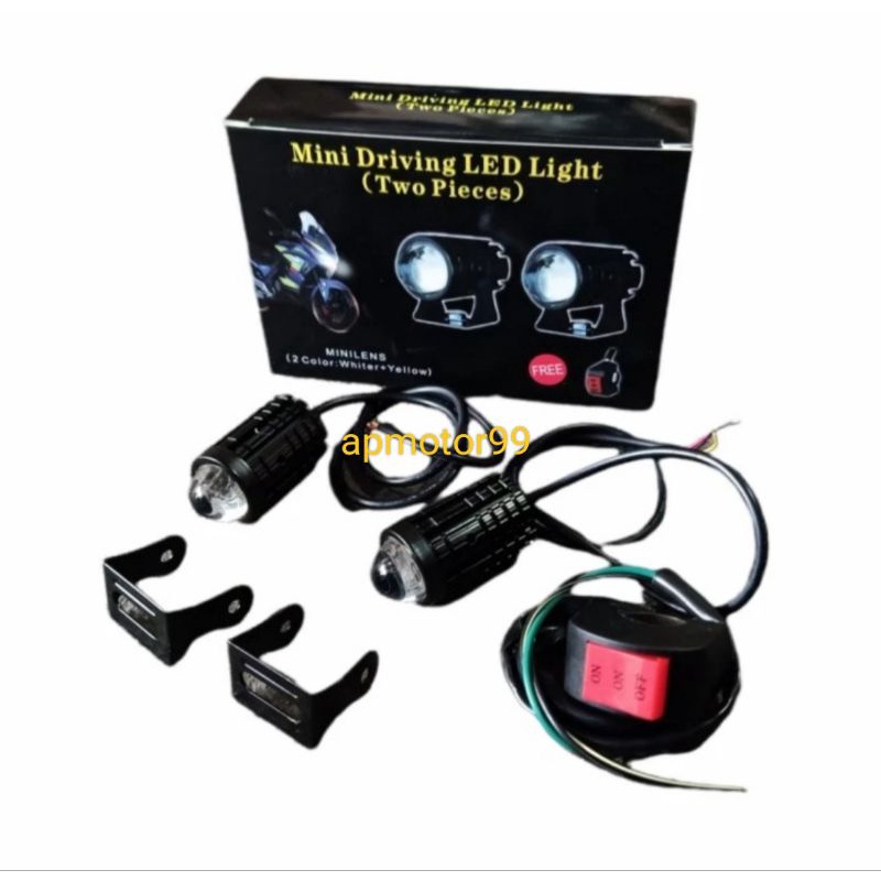 LAMPU TEMBAK  LED  MINI  DRIVING 1 SET  PUTIH  KUNING  LAMPU  STROBO