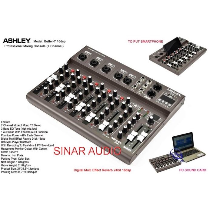 Mixer audio ASHLEY BETTER7 / BETTER 7 / BETTER-7 (ORIGINAL)!!!