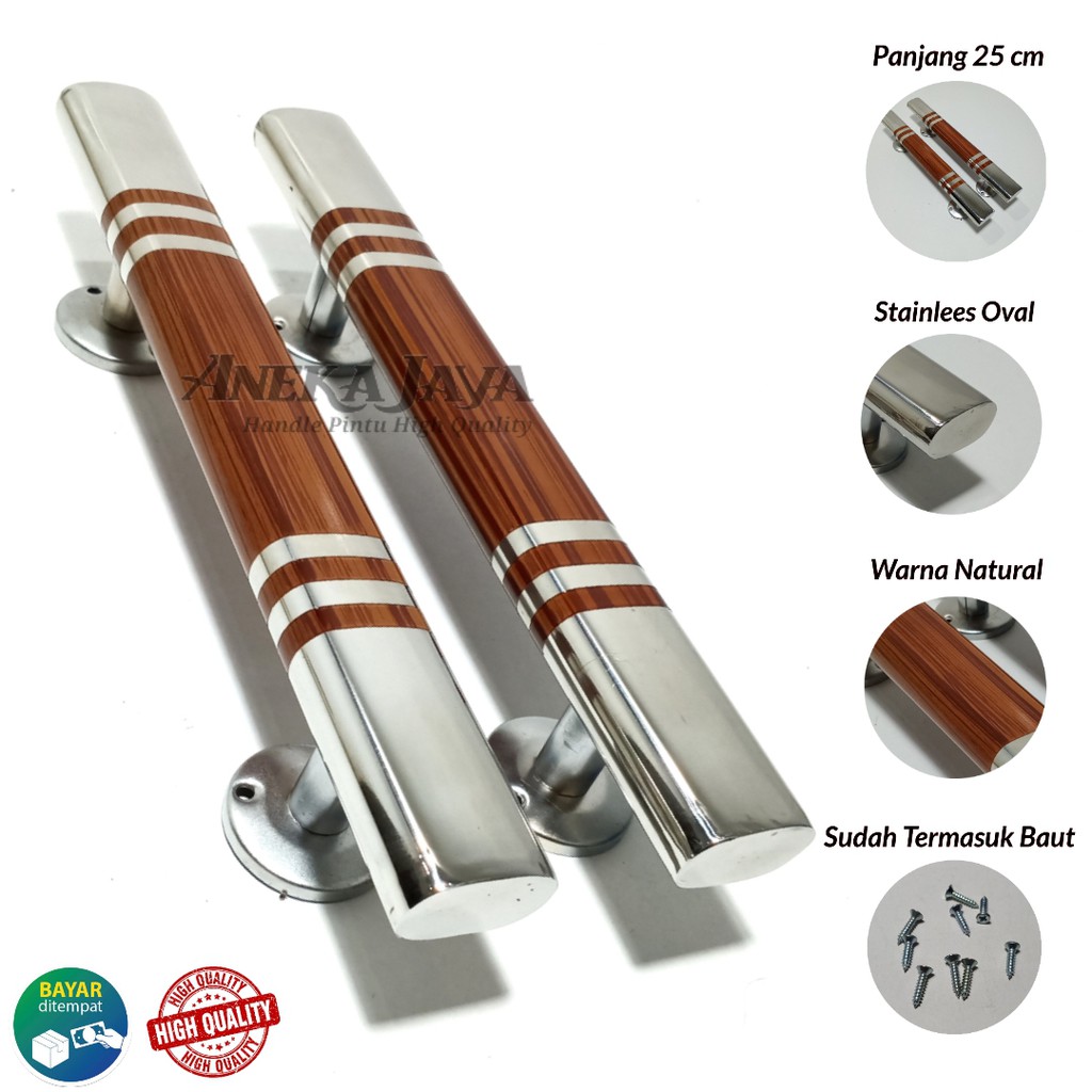 Handle Pintu rumah panjang 25 cm / Tarikan Pintu / Gagang Pintu rumah stainlees steel murah