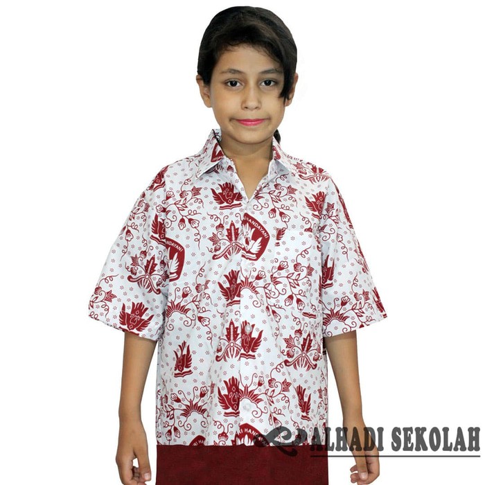 Jual Seragam Batik Sekolah SD SIZE 5 s d 15 Batik Lengan Pendek  HSB001 01    UKURAN 5 Murah