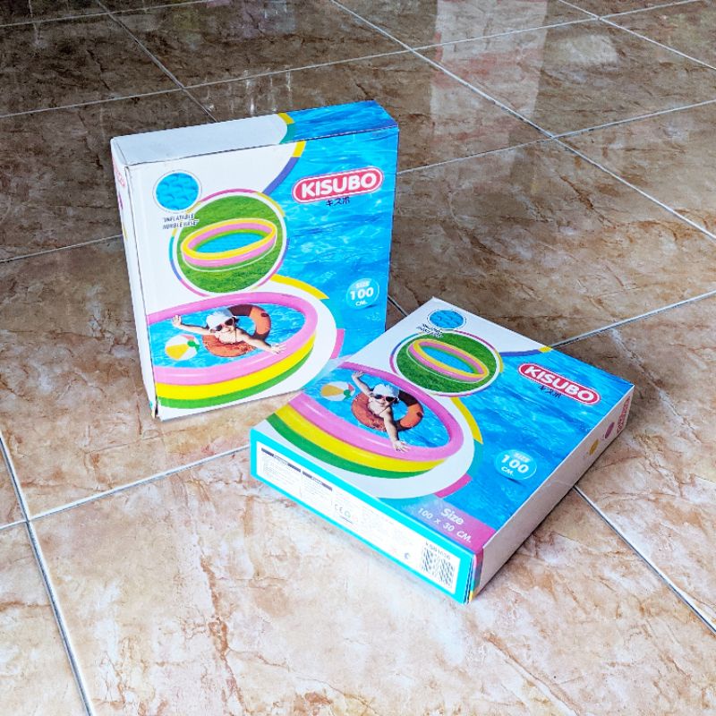 Kolam renang kisubo pelangi bermain mandi bola anak balita bayi karet 1m udara bulat KISUBO