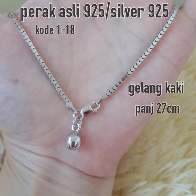 GELANG KAKI/GELANG KAKI PERAK/PERAK ASLI 925/GELANG KAKI MURAH/GELANG KAKI WANITA/SILVER 925